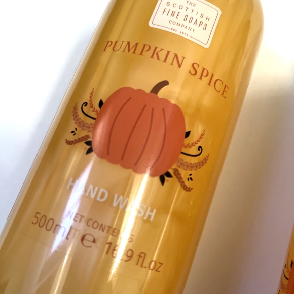 2-Pack Pumpkin Spice Hand Wash Soap 16.9oz 500ml Scottish Fine Soaps Autumn Fall - Picture 3 of 3